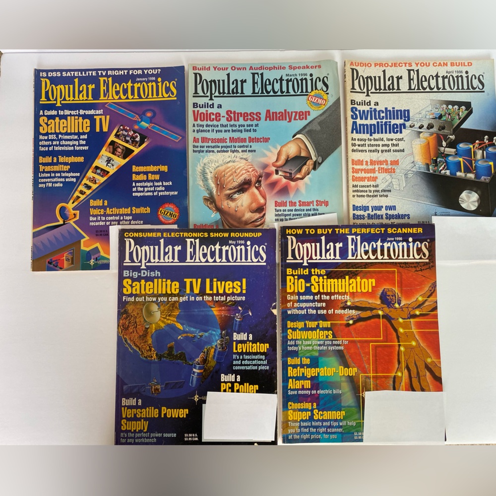 Popular Electronics Magazines vintage 1996 lot of 5 issues